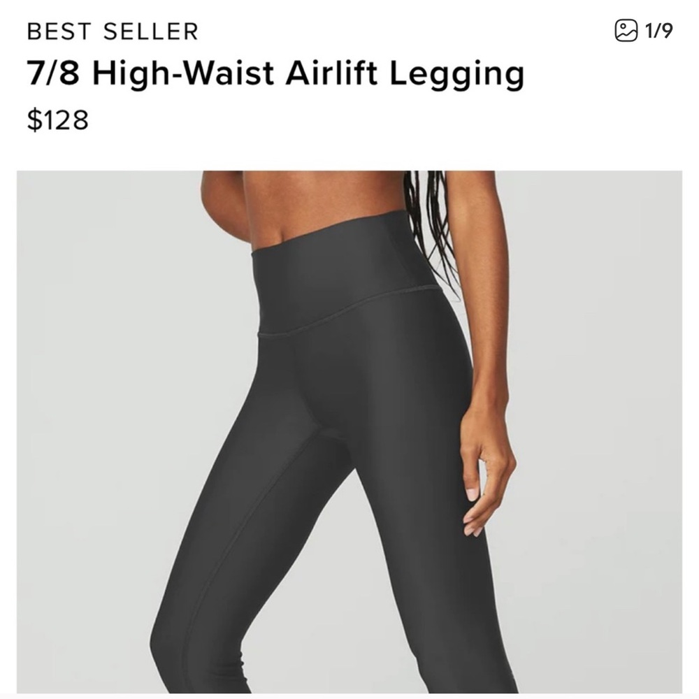 ALO Yoga 7/8 High-Waist Airlift Legging — Charcoal Black